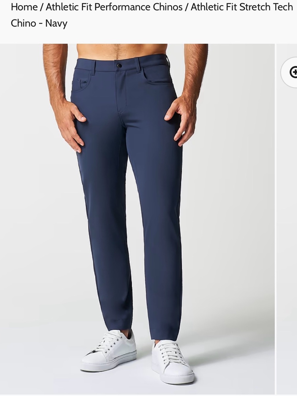 Men's Athletic-Fit Performance Chinos in Navy